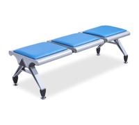 Ensemble de chaises de salle d'attente 3 places en cuir synthétique avec banc de réception sans accoudoirs pour bureau, hôpital, école