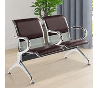 Ensemble de chaises de salle d'attente, banc de réception, 2 places avec accoudoirs et dossiers, cadre en acier laminé à froid durable pour aéroports, banques, hôpitaux, écoles