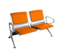 Ensemble de chaises de salle d'attente, banc de réception 2 places avec accoudoirs et dossiers, sièges de hall en cuir synthétique pour entreprise, hôpital, marché