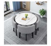 Ensemble de chaises de Table à Manger Ronde Moderne avec 4 chaises, Bureau à Domicile, Petites Tables de Salle de conférence, Pieds de Table en métal(C,80cm/31.5in)