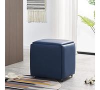 Ensemble de chaises ottomanes empilables 5 en 1 avec roulettes et repose-pieds carrés pour salon et salle à manger en similicuir PU 45 x 45 x 45 cm