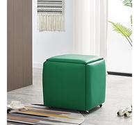 Ensemble de chaises ottomanes empilables 5 en 1 avec roulettes, imitation polyuréthane, petits tabourets carrés repose-pieds pour salon et salle à manger, 45 x 45 x 45 cm
