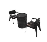 Ensemble de chaises Table à Manger en Cuir Noir, Cuisine Moderne du Milieu siècle avec Dossier incurvé, accoudoir Bas for Chambre/Cuisine/Bar(H)