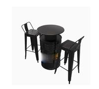 Ensemble de chaises Table à Manger en Cuir Noir, Cuisine Moderne du Milieu siècle avec Dossier incurvé, accoudoir Bas for Chambre/Cuisine/Bar(E)