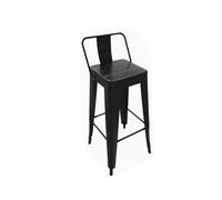 Ensemble de chaises Table à Manger en Cuir Noir, Cuisine Moderne du Milieu siècle avec Dossier incurvé, accoudoir Bas for Chambre/Cuisine/Bar(A)