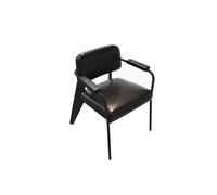 Ensemble de chaises Table à Manger en Cuir Noir, Cuisine Moderne du Milieu siècle avec Dossier incurvé, accoudoir Bas for Chambre/Cuisine/Bar(C)