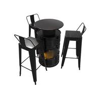 Ensemble de chaises Table à Manger en Cuir Noir, Cuisine Moderne du Milieu siècle avec Dossier incurvé, accoudoir Bas for Chambre/Cuisine/Bar(F)