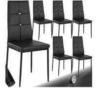 Ensemble de chaises - TECTAKE - lot de chaises avec strass, assise rembourrée, matière synthétique, 40 x 42 x 97 cm - noir