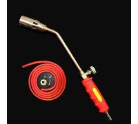 Ensemble de chalumeau à gaz liquéfié réglable avec bouton de réglage de la flamme ergonomique, très résistant, lance-flammes pour désherbage, toiture, fusion (interrupteur unique (avec tuyau de gaz de
