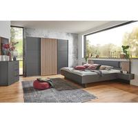 Ensemble de chambre à coucher complète coloris graphite, lamelles imitation chêne Artisan