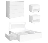 Ensemble De Chambre À Coucher Fino Complet 4 Pièces Couleur Et Finition Au Choix