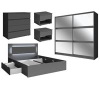 Ensemble De Chambre À Coucher Fino Complet 5 Pièces Couleur Et Finition Au Choix