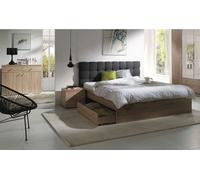Ensemble de chambre à coucher MAXIM. Lit double 160x200 cm + tiroir + sommier à lattes + deux tables de nuit + commode