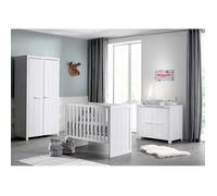 Ensemble de chambre de bébé Erik - Armoire à deux portes commode table à langer et lit de bébé - MDF/blanc