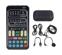 Ensemble de Changeur de Voix, Mini Carte Son D'enregistrement Portable Multifonction avec 8 Sons Différents pour Ordinateur D'enregistrement D'ancre de Jeu (Version Anglaise)