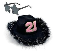 Ensemble de chapeaux en denim occidentaux pour hommes et femmes, chapeau de soleil en plein air, célébration d'anniversaire pour femmes, célébration des étapes importantes de l'année, couvre-chefs de