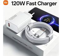 Ensemble de chargeur super rapide 120W Xiaomi d'origine, version mondiale, adaptateur secteur de type A avec port de charge de type C (conforme à la norme européenne), comprend un câble de données de 
