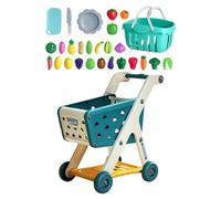 ＡＷＨＡＯ Ensemble de Chariot de Courses pour Enfants, Jeu de Simulation, Jeu de Rôle Interactif, Cadeaux de La Saint-valentin pour Enfants, Panier D'épicerie, Bleu