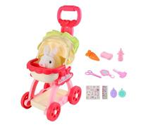 Ensemble de chariot de jeu pour tout-petit, ensemble de jeu pour animaux de compagnie tout-petit | Enregistrement de chansons sonores à induction Porte-chien en peluche - Jeux éducatifs et de simulati