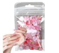 Ensemble De Charmes D’ongles - Résine, Embellissements Esthétiques D’ongles 3D, Kawaii 100X Charmes Mignons De Lapin, De Fraise Et D’arc Pour Les Conseils De Manucure | Embellissements Pour Les