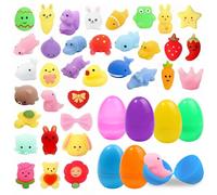 Ensemble de Chasse aux œufs de Pâques 36 pièces avec Peluche Mochi, jsdoin Mini Mochi Party Offre Kawaii Peluche pour la Fête, Chasse aux œufs de Pâques, remplisseur de Panier