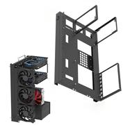 Ensemble de châssis de carte mère - Personnalité créative ATX/M-ATX/ITX Open Steel Air Crypto Mining Frame Rig Case, Support Long Short Size GPU