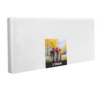 Ensemble de châssis en 1 pièce de 60 x 140 cm - Toile d'art blanche en polyester à peindre, prête à l'emploi, convient pour les peintures acryliques ou les peintures textiles, fournitures de projet de