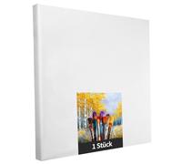 Ensemble de châssis en 1 pièce de 90 x 90 cm Toile d'art blanche en polyester à peindre, prête à l'emploi, convient pour les peintures acryliques ou les peintures textiles, fournitures de projet de