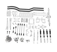 Ensemble de châssis RC en alliage d'aluminium, cadre de châssis en métal RC avec amortisseurs d'essieu intégrés pour voitures sur chenilles RC SCX10 à 2 roues motrices, argent