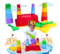 ENSEMBLE DE CHÂTEAU DE SABLE FORTERESSE MOULAGE DE TOUR MOULES PELLE RATEAU