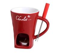 Ensemble de chauffe-beurre - Set de casserole à fondue - Ensemble de fondue à bougies chauffe-plat - Tasse en céramique pour fondue au chocolat - Chauffe-beurre pour C