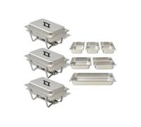 Ensemble de chauffe plats 3 pcs Acier inoxydable