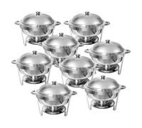 Ensemble de chauffe-plats en acier inoxydable pour buffet Chauffe-plats 6 L Avec couvercles Fournitures de traiteur - Présentoir pour buffet Pour fêtes, événements et banquets,8 Pack