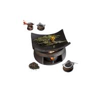 Ensemble de chauffe-thé en céramique - Brûleur d'aromathérapie en cèdre et zen - Fait à la main - Avec porte-bougie - Théière multifonction et chauffage pour la maison, le bureau, la méditation et la