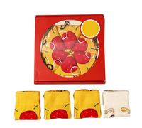 Ensemble de chaussettes à sushi, thon saumon concombre Maki Funny Sushi Sock Box, nourriture en coton, bas de Noël, for femmes(Pizza Socks)