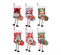 Ensemble de chaussettes de Noël saisonnières avec espace de personnalisation, chaussettes suspendues pour enfants et fêtes de famille, matériau en tissu pour une utilisation répétée (26 x 62 cm) (01