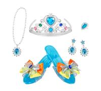 Ensemble De Chaussures De Princesse Pour Filles - Kit D'accessoires De Bijoux Pour Faire Semblant De Jouer | Boucles D'oreilles À Clip En Matériau ABS, Collier, Anneau, Couvre-chef, Costume De Jeu De