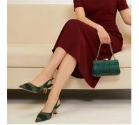 Ensemble de chaussures et sac pour femmes QueenaYan, artisanat de haute qualité en strass résistant à haute température, talons hauts à bout pointu et à bout ouvert pour femmes, blocs de couleurs rayé