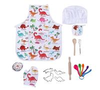 Ensemble de chef pour enfants, tablier de dinosaure, gant de four, jeux de rôle de cuisine, pour filles d'âge préscolaire