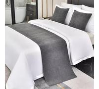 Ensemble de chemins de lit et housse de coussin, couleur unie, décoration de lit douce pour la maison et l'hôtel, couvre-lit et protection de serviette qui ne se décolore pas