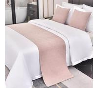 Ensemble de chemins de lit et housse de coussin, couleur unie, décoration de lit douce pour la maison et l'hôtel, couvre-lit et protection de serviette qui ne se décolore pas