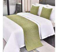 Ensemble de chemins de lit et housse de coussin, couleur unie, décoration de lit douce pour la maison et l'hôtel, couvre-lit et protection de serviette qui ne se décolore pas