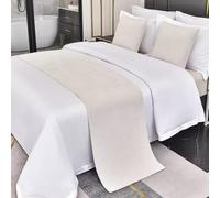 Ensemble de chemins de lit et housse de coussin, couleur unie, décoration de lit douce pour la maison et l'hôtel, couvre-lit et protection de serviette qui ne se décolore pas