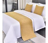 Ensemble de chemins de lit et housse de coussin, couleur unie, décoration de lit douce pour la maison et l'hôtel, couvre-lit et protection de serviette qui ne se décolore pas
