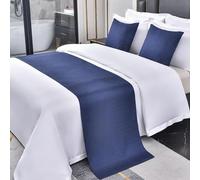 Ensemble de chemins de lit et housse de coussin, couleur unie, décoration de lit douce pour la maison et l'hôtel, couvre-lit et protection de serviette qui ne se décolore pas