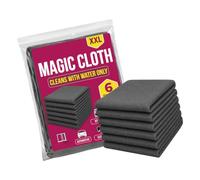 Ensemble de chiffons d'essuyage pour comptoir de cuisine | Lot de 6 serviettes en fibre épaisse gris foncé pour cuisinière, table de salle à manger, verre, finition automobile