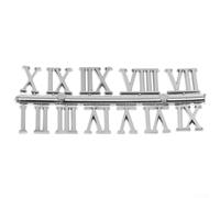 Ensemble de chiffres de rechange avec chiffres romains et arabes conçus pour mécanisme à aiguille à quartz pour personnaliser et réparer les horloges murales (chiffre romain argenté)
