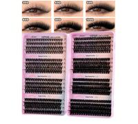 Ensemble de cils en grappes 632/300, mélange de 30D 40D 50D 60D 80D 100D 0,07 mm, cils synthétiques en vison 10-18 mm, cils russes 3D naturels réutilisables, convient aux débutants pour le DIY à la ma
