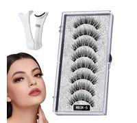 Ensemble de cils magnétiques avec eye-liner - Ensemble de 8 cils magnétiques réutilisables, faux cils magnétiques doux | Faux cils sans colle pour un look naturel