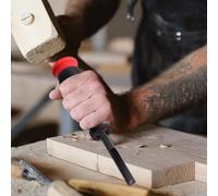 Ensemble de ciseaux à bois à angle droit - 8 mm et 12 mm - Burins à mortaise carrés pour une coupe précise de charnière et de cadre à 90°, lame en acier à haute teneur en carbone (8 mm)